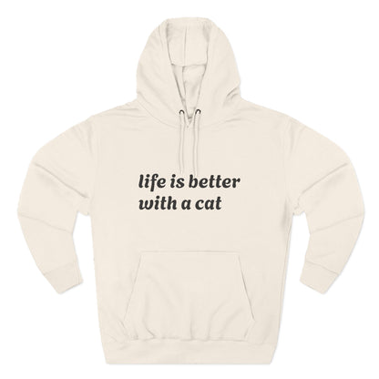 Cat Lover's Three-Panel Fleece Hoodie - Cozy Cat Hoodie, Gift for Cat Lovers, Cute Pet Apparel, Cat Mom Sweatshirt, Birthday Gift