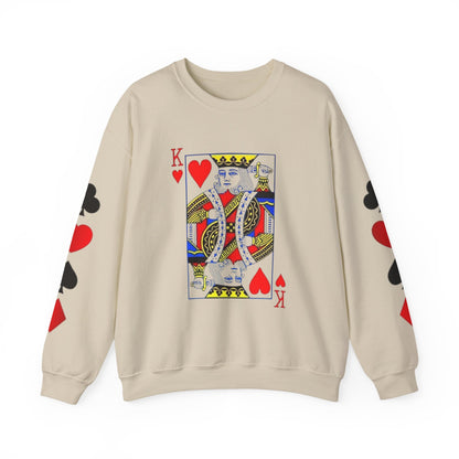 Playing Card King Sweatshirt -  Crewneck, Cozy Fashion, Great for Gamers, Casual Wear, Perfect for Game Night, Gift Idea