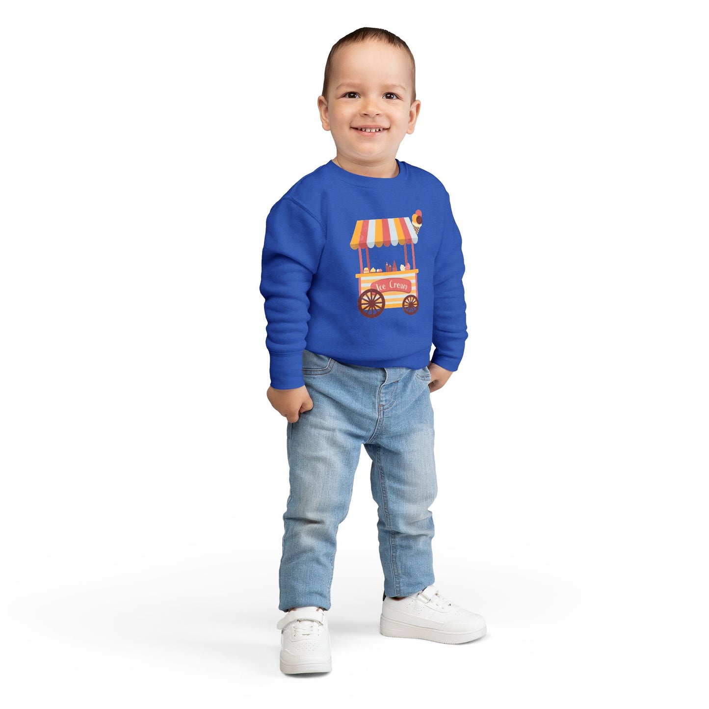 Ice Cream Stand Toddler Sweatshirt, Cute Kids Pullover, Summer Outfit, Gift for Birthday, Ice Cream Party Apparel