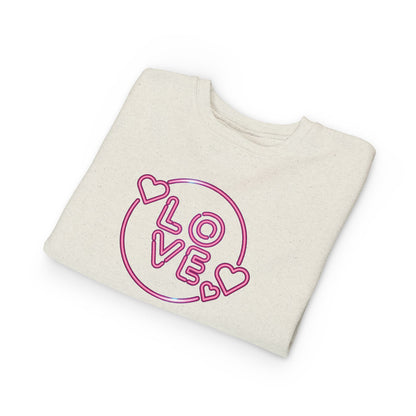 Charming Toddler Sweatshirt with 'Love' Print, Cozy Kids Pullover, Cute Gift for Birthdays, Playdates