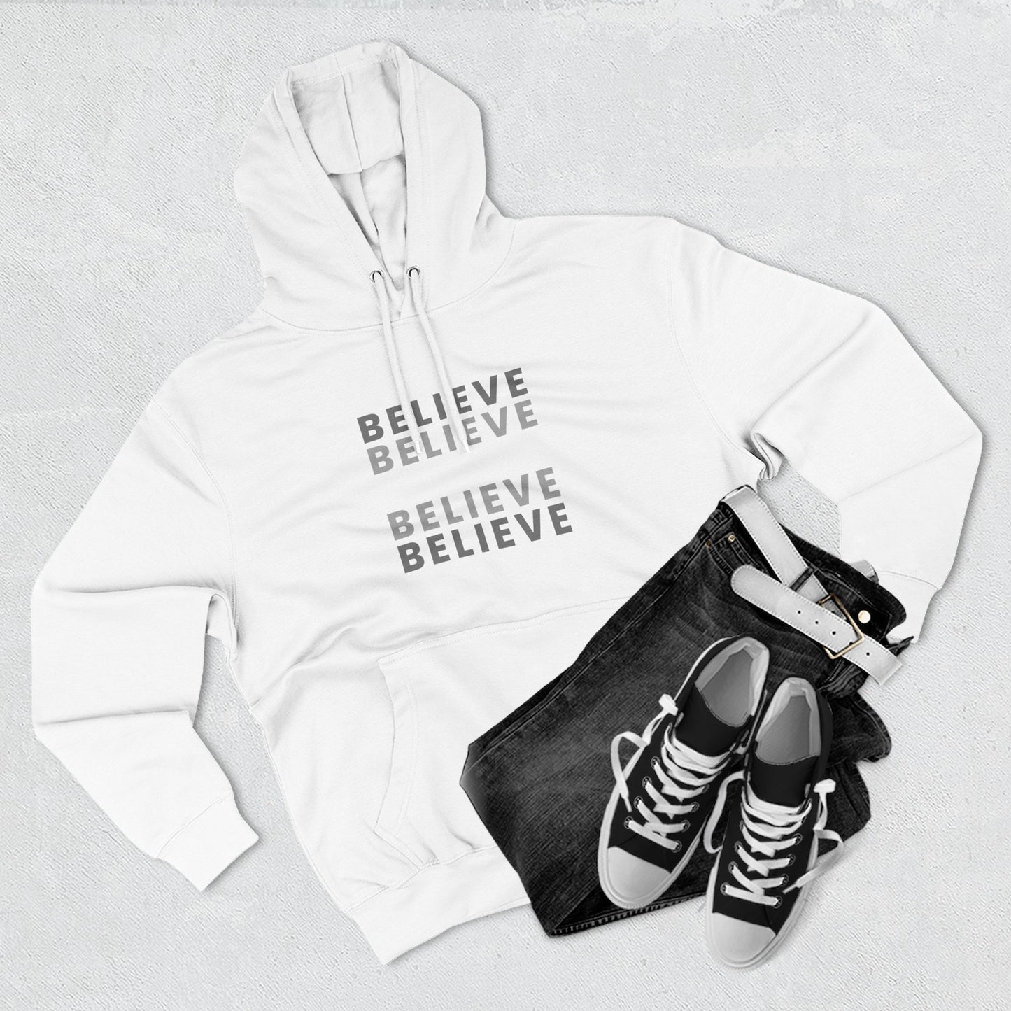 Inspiring Three-Panel Fleece Hoodie, Cozy Pullover, Motivational Gift, Everyday Wear, Layering Essential