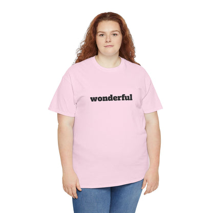 Wonderful Vibes  Heavy Cotton Tee, Casual Graphic Tee, Gift for Friends, Positive Affirmation Shirt, Everyday Wear, Birthday Gift