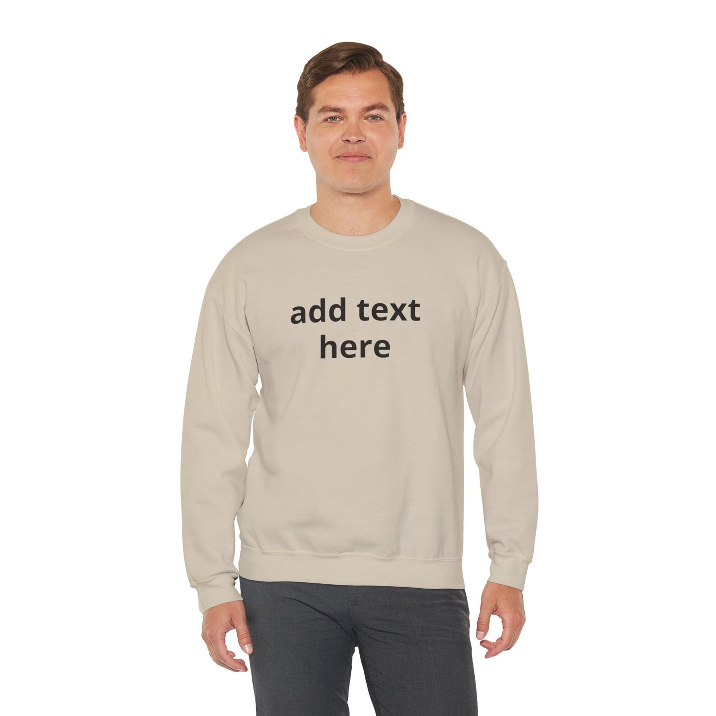 Custom Text Crewneck Sweatshirt — Minimal Personalized Pullover