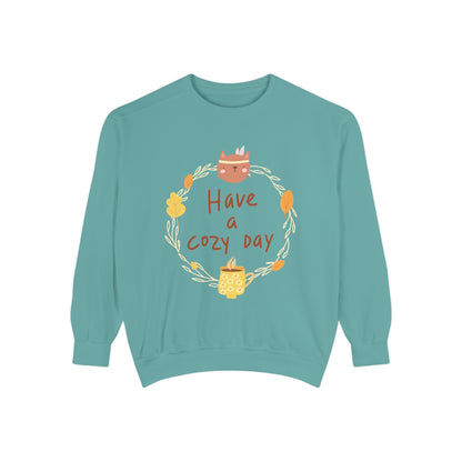Cozy Day Sweatshirt | Garment-Dyed | Cute Fall Fashion, Everyday Wear, Gift for Her, Relaxed Style, Autumn Apparel