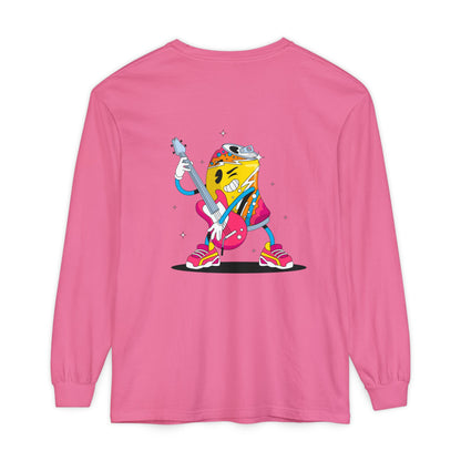 Rock Star  Long Sleeve Tee, Garment-Dyed Shirt for Music Lovers, Streetwear, Concert Casual, Unique Gift Idea