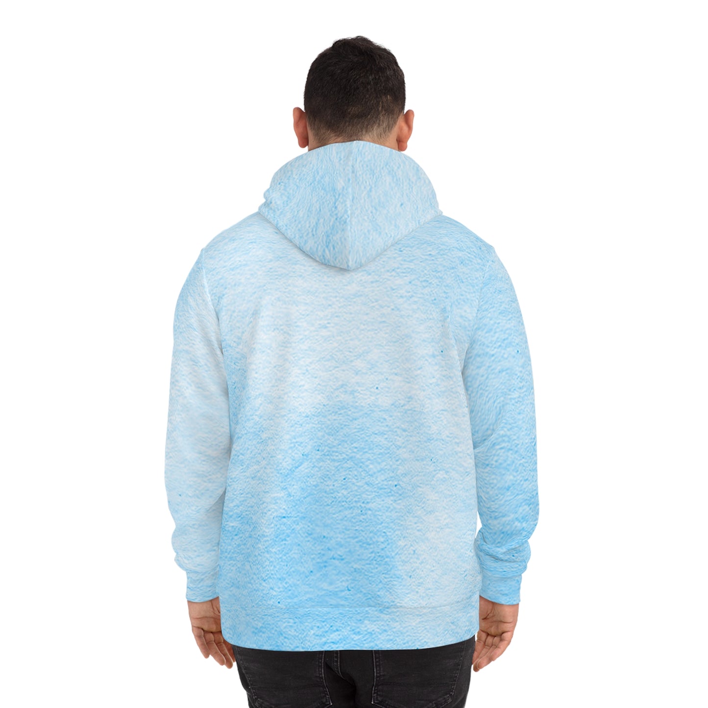 Trendy Watercolor Fashion Hoodie, Cozy Blue Pullover, Casual Streetwear, Perfect Gift for Birthdays, Ideal for Everyday Wear