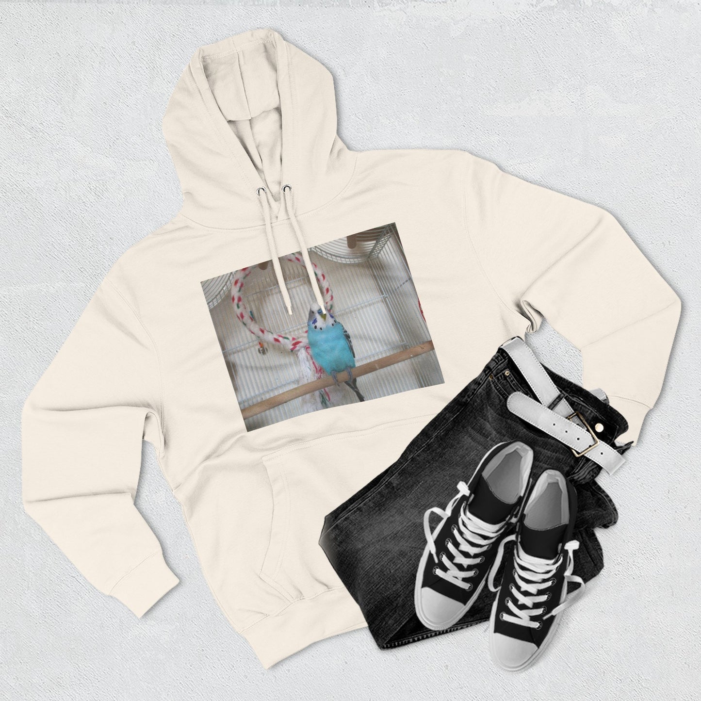 Bird Lover's Three-Panel Fleece Hoodie, Cozy Bird Sweatshirt, Pet Gift, Animal Lover Apparel, Cute Bird Design, Warm Winter Wear