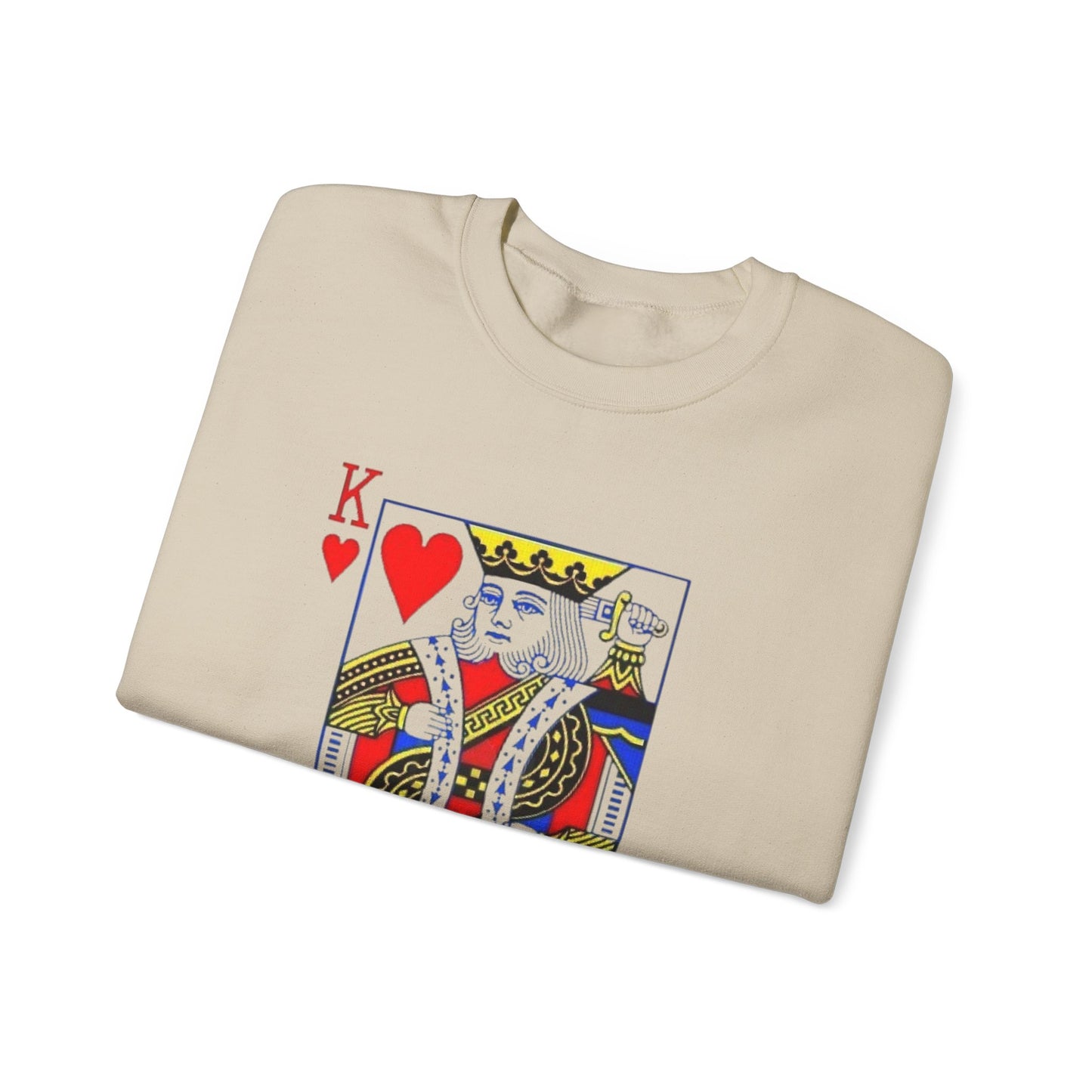 Playing Card King Sweatshirt -  Crewneck, Cozy Fashion, Great for Gamers, Casual Wear, Perfect for Game Night, Gift Idea
