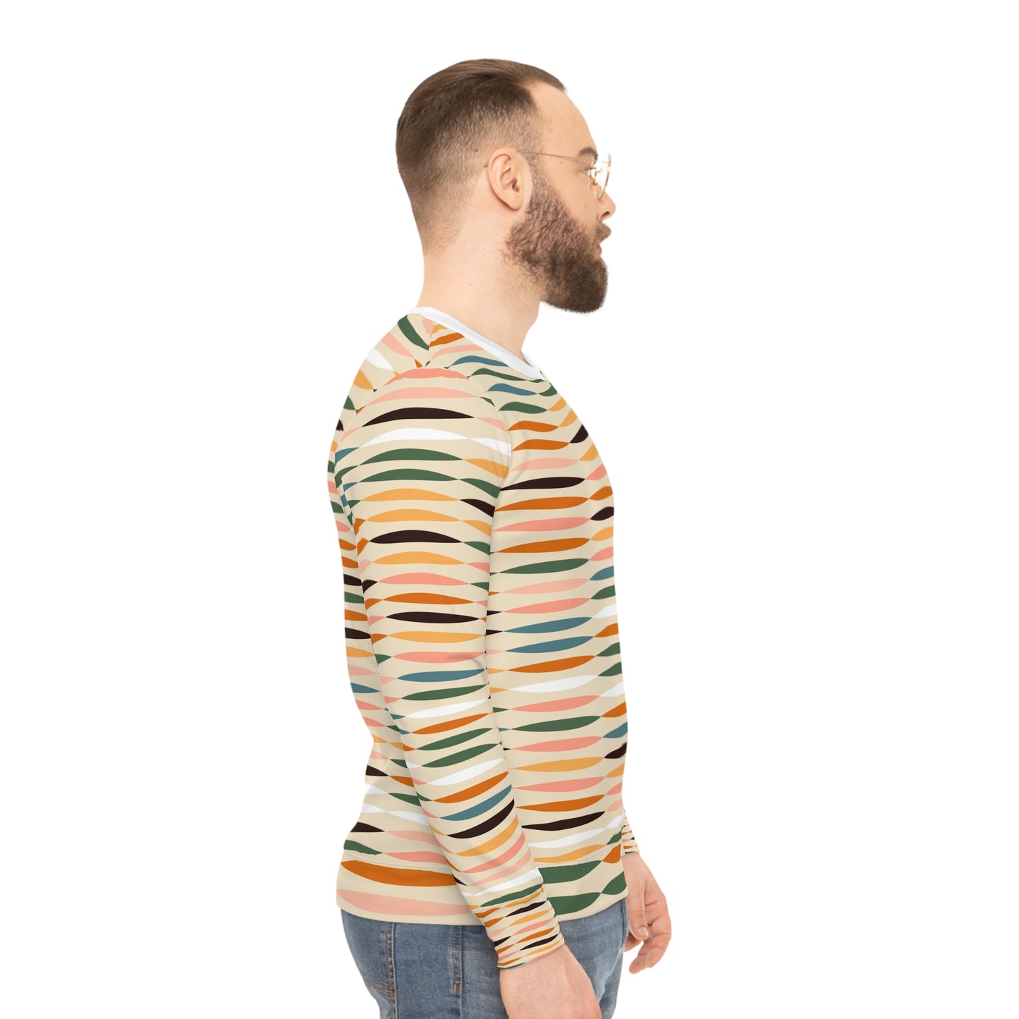 Trendy Lightweight Sweatshirt, Cozy Fall Layer, Stylish Casual Wear, Gift for Friends, Weekend Outfit, Unique Patterned Top