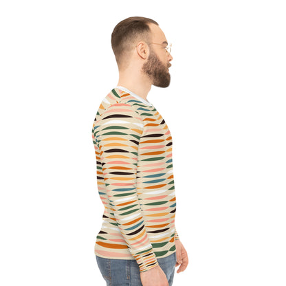 Trendy Lightweight Sweatshirt, Cozy Fall Layer, Stylish Casual Wear, Gift for Friends, Weekend Outfit, Unique Patterned Top