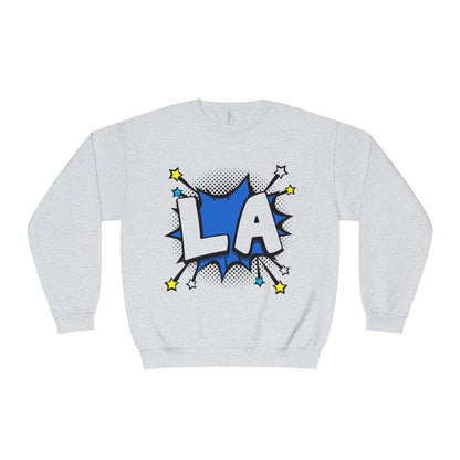 Cool LA Comic Style Crewneck Sweatshirt,  Graphic Sweater, Gift for Him, Her, Casual Wear