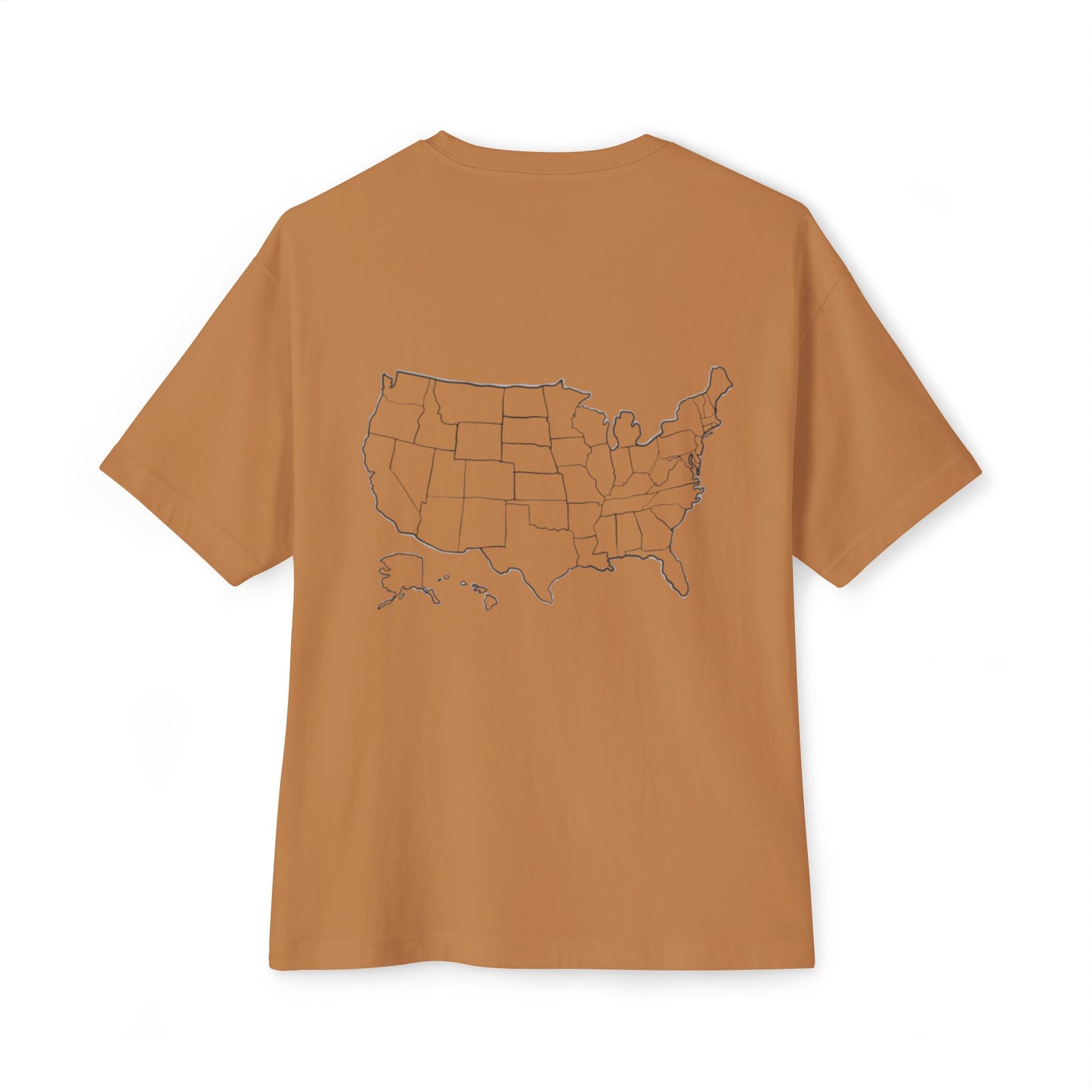 Boxy Tee with US Map Design, Comfortable Graphic Tee, Casual Wear, Gift for Travelers, Summer Outfit, Eco-Friendly Tee