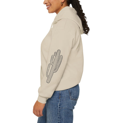 Cactus Graphic Hoodie, Cozy Sweatshirt, Perfect for Casual Days, Gifts for Nature Lovers, Summer Vibes Apparel