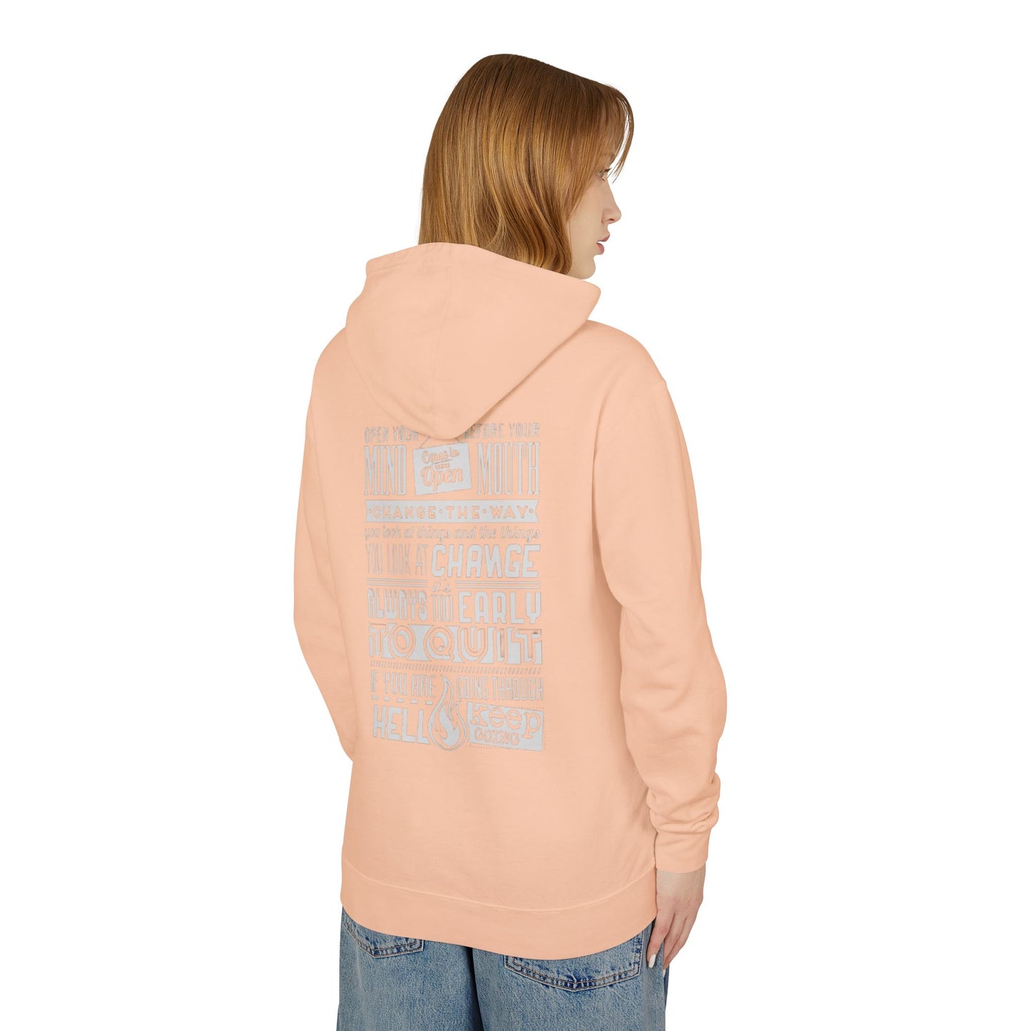 Motivational  Lightweight Hooded Sweatshirt - Change Your Mindset, Inspirational Gift, Everyday Wear, Perfect for Relaxation, [...]