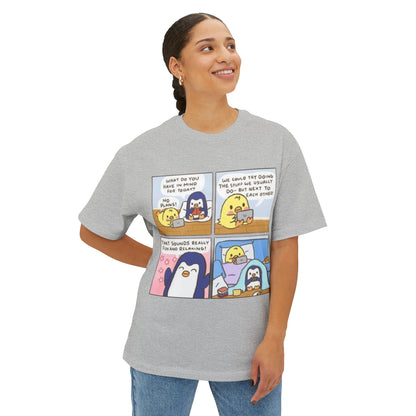 Cute Penguin Graphic Tee, Funny Animal Oversized T-Shirt, Cartoon Lovers Gift, Casual Summer Wear, Cozy Lounge Top