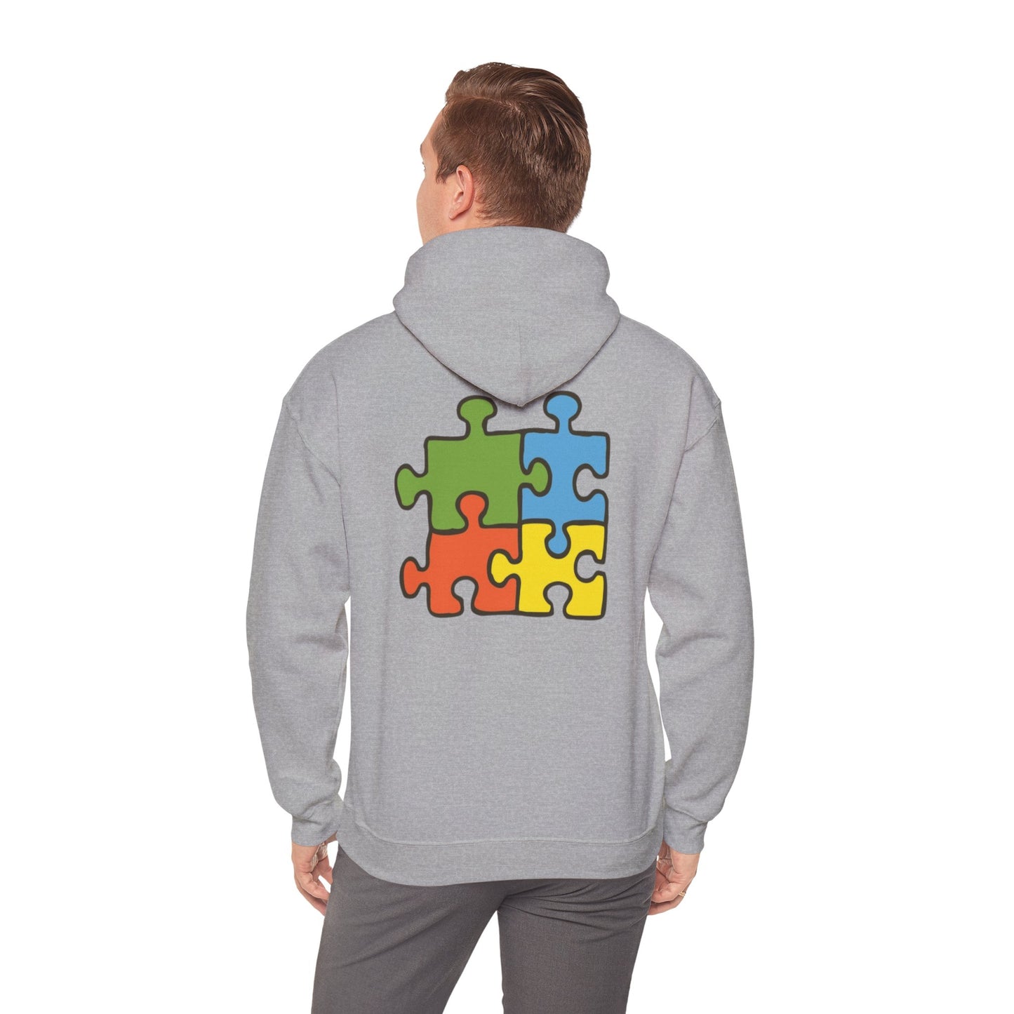 Colorful Puzzle Piece Hoodie for Creative Minds, Perfect for Gifts, Cozy Sweatshirt for Everyday Wear,