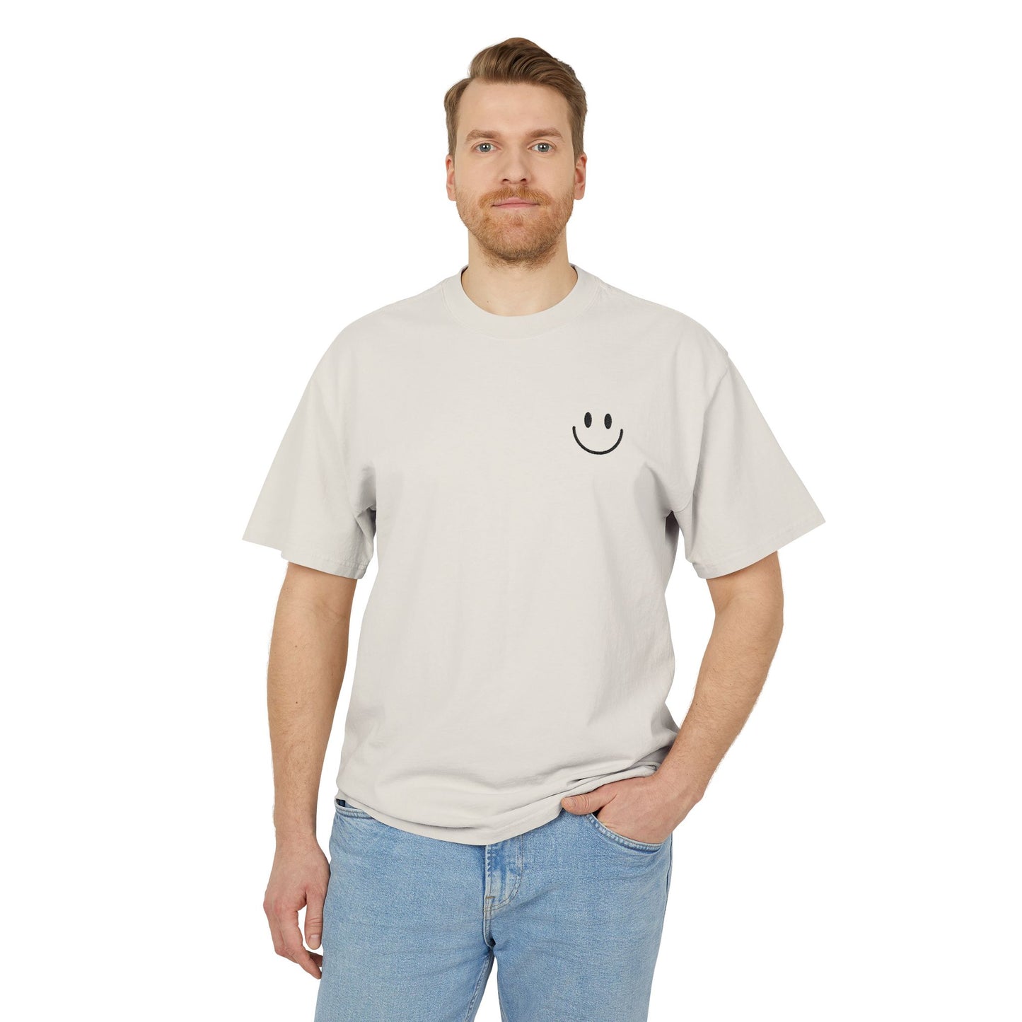 Smiley Face  Faded Tee, Cozy Casual Tee, Fun Graphic Shirt, Gift for Him/Her, Everyday Wear, Summer Vibes