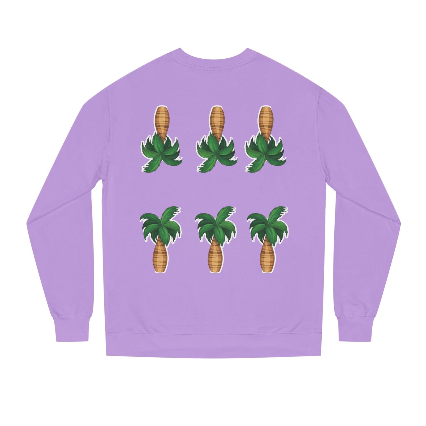 Palm Tree Crew Neck Sweatshirt, Casual Wear, Beach Vibes Apparel, Everyday Comfort, Gift for Him or Her