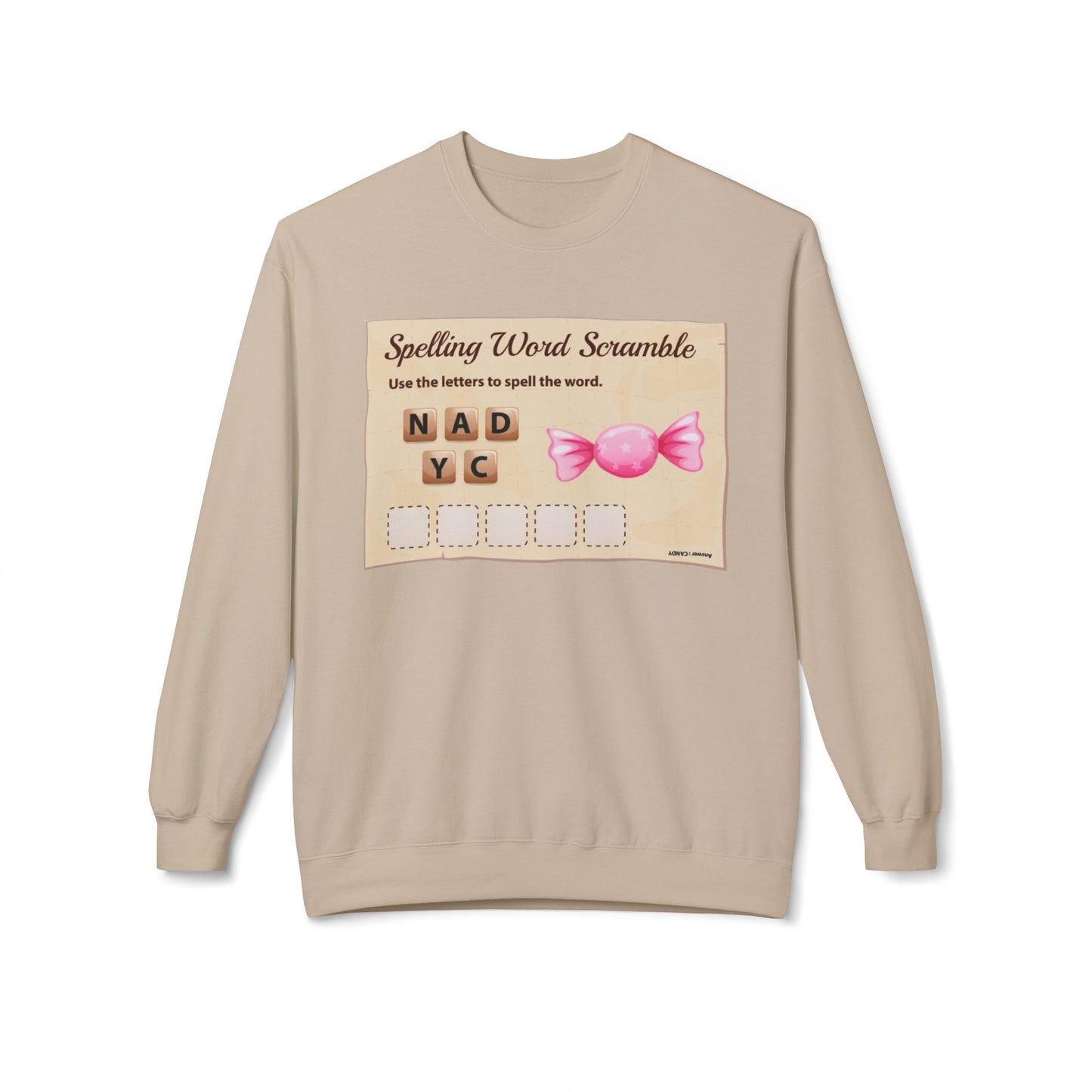 Creative Spelling Word Scramble Crewneck Sweatshirt, Fun Apparel, Unique Gift, Cozy Wear, Interactive Teaching Tool