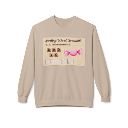 Creative Spelling Word Scramble Crewneck Sweatshirt, Fun Apparel, Unique Gift, Cozy Wear, Interactive Teaching Tool