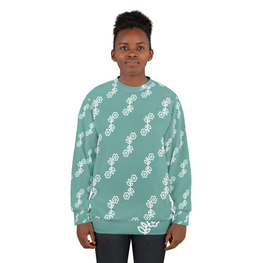 Floral Print  Sweatshirt, Cozy Floral Sweatshirt, Spring Fashion, Gift for Her, Casual Wear, Weekend Outfit, Unique Design