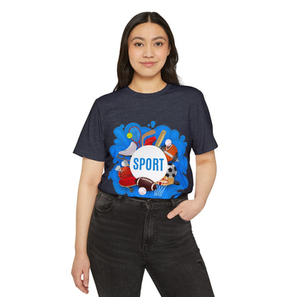 Sporty Recycled Organic T-Shirt for Active Lifestyle, Eco-Friendly Tee, Gift for Fitness Lovers, Perfect for Sports Events, Casual Wear