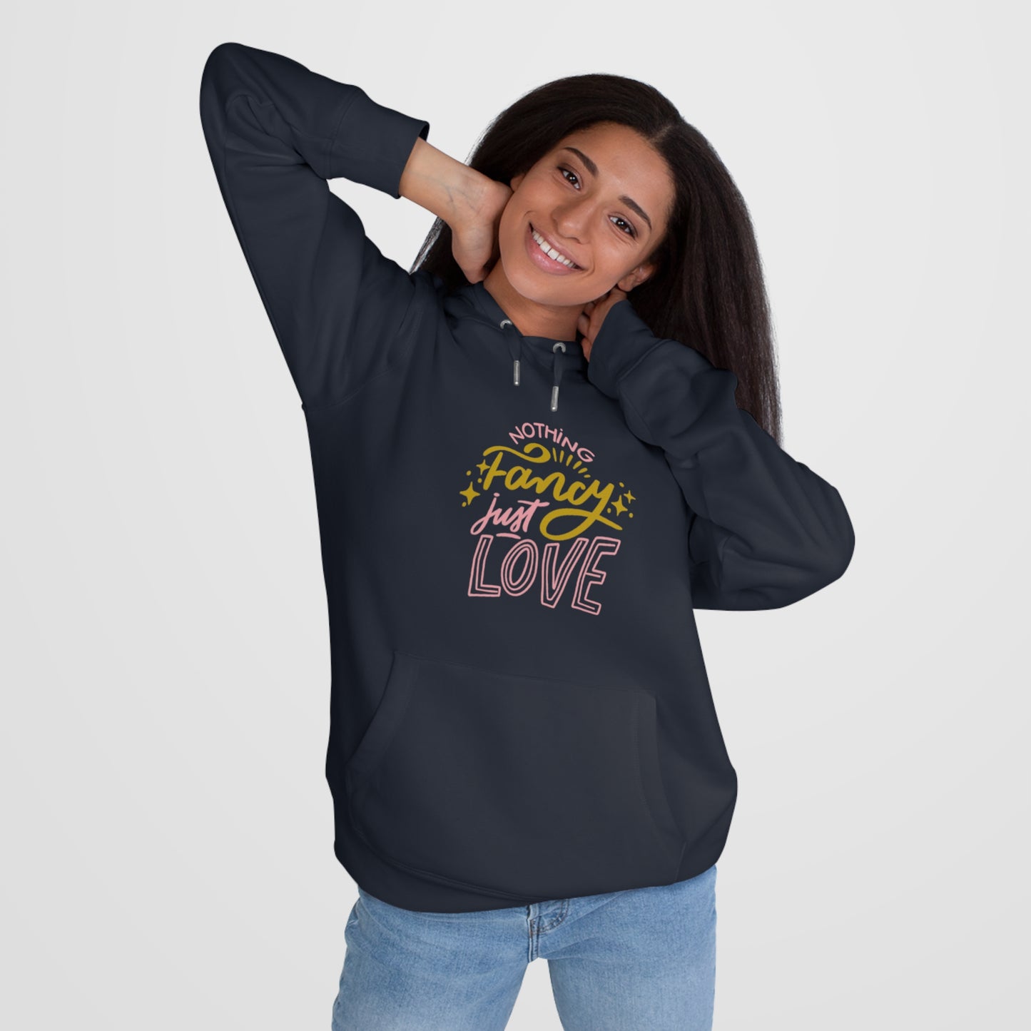 Nothing Fancy Just Love King Hooded Sweatshirt, Cozy Gift for Him, Valentine's Day Gift, Casual Wear, Everyday Comfort Sweatshirt