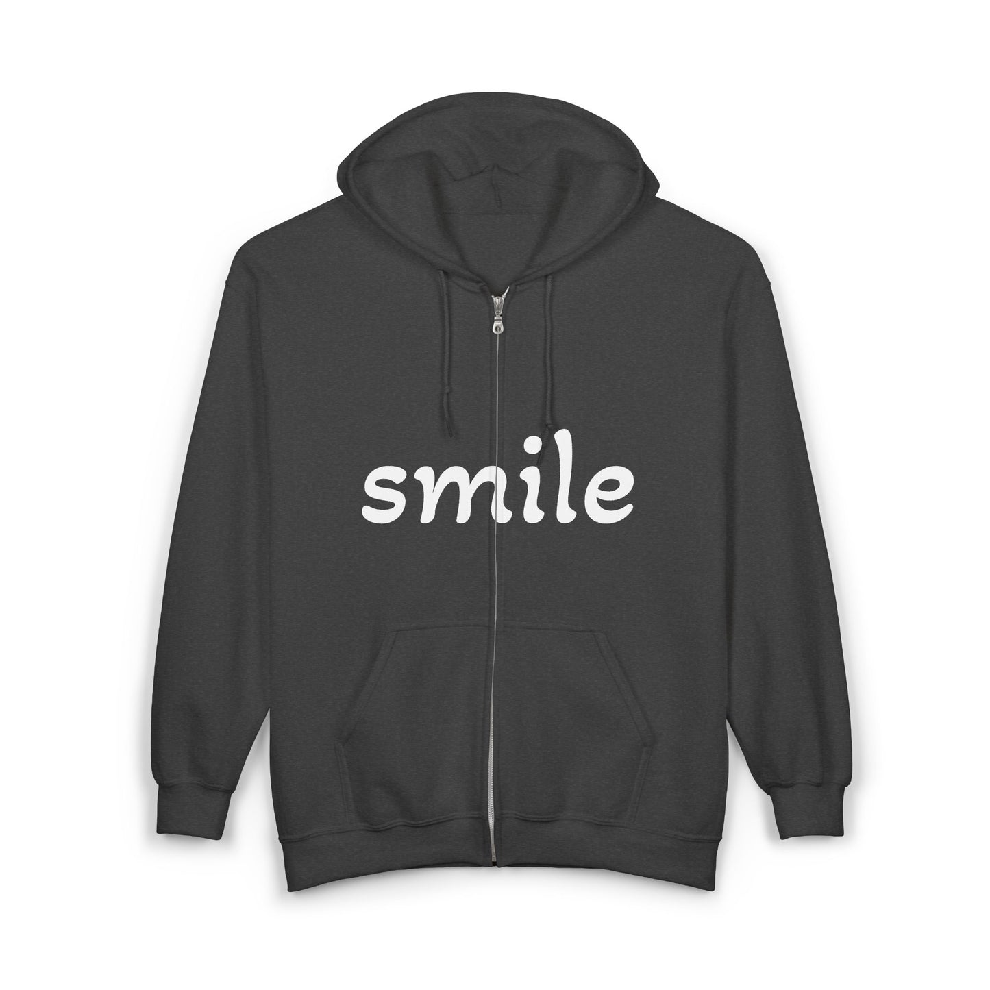 Smile  Zip Hoodie - Cozy Comfort for Everyday Style, Gift for Friends, Encouraging Apparel, Birthday or Casual Wear