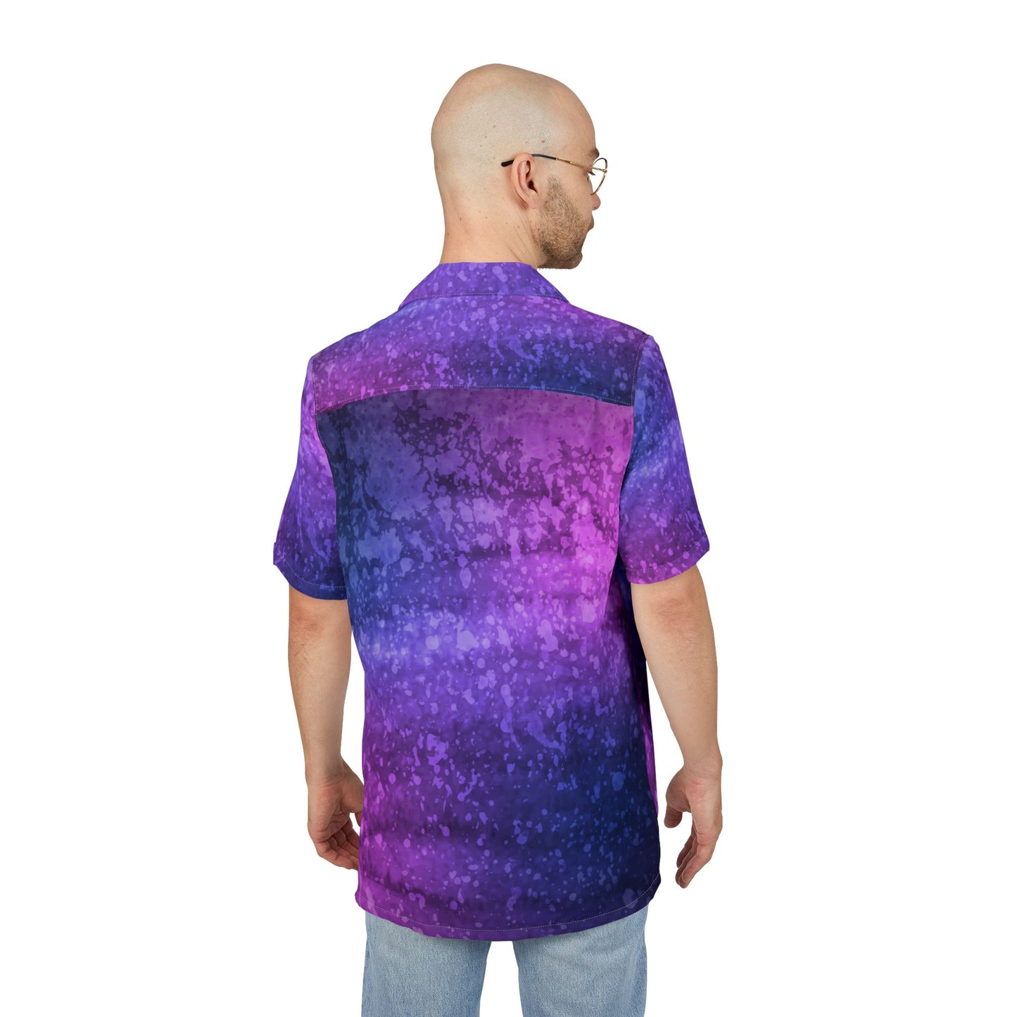 Vibrant Tie-Dye Hawaiian Shirt for Summer Vibes, Beachwear, Casual Outing, Tropical Aesthetic, Vacation Essential