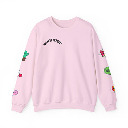 Cool Summer Vibes  Crewneck Sweatshirt, Lightweight Casual Wear, Summer Fashion, Gift for Friends, Sunny Day Outfits, Trendy Apparel