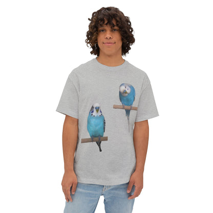 Colorful Budgie Boxy Tee, Comfortable Fashion, Bird Lover Gift, Casual Everyday Style, Unique Animal Tee,  Graphic Shirt